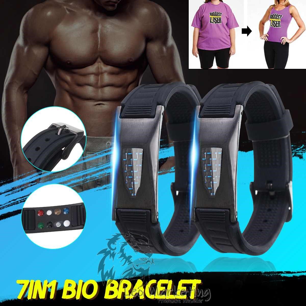 Leo Marketing 100%Original 7in1 Bio Titanium Magnetic Energy Armband Power Bracelet Health Bio for Men with Box