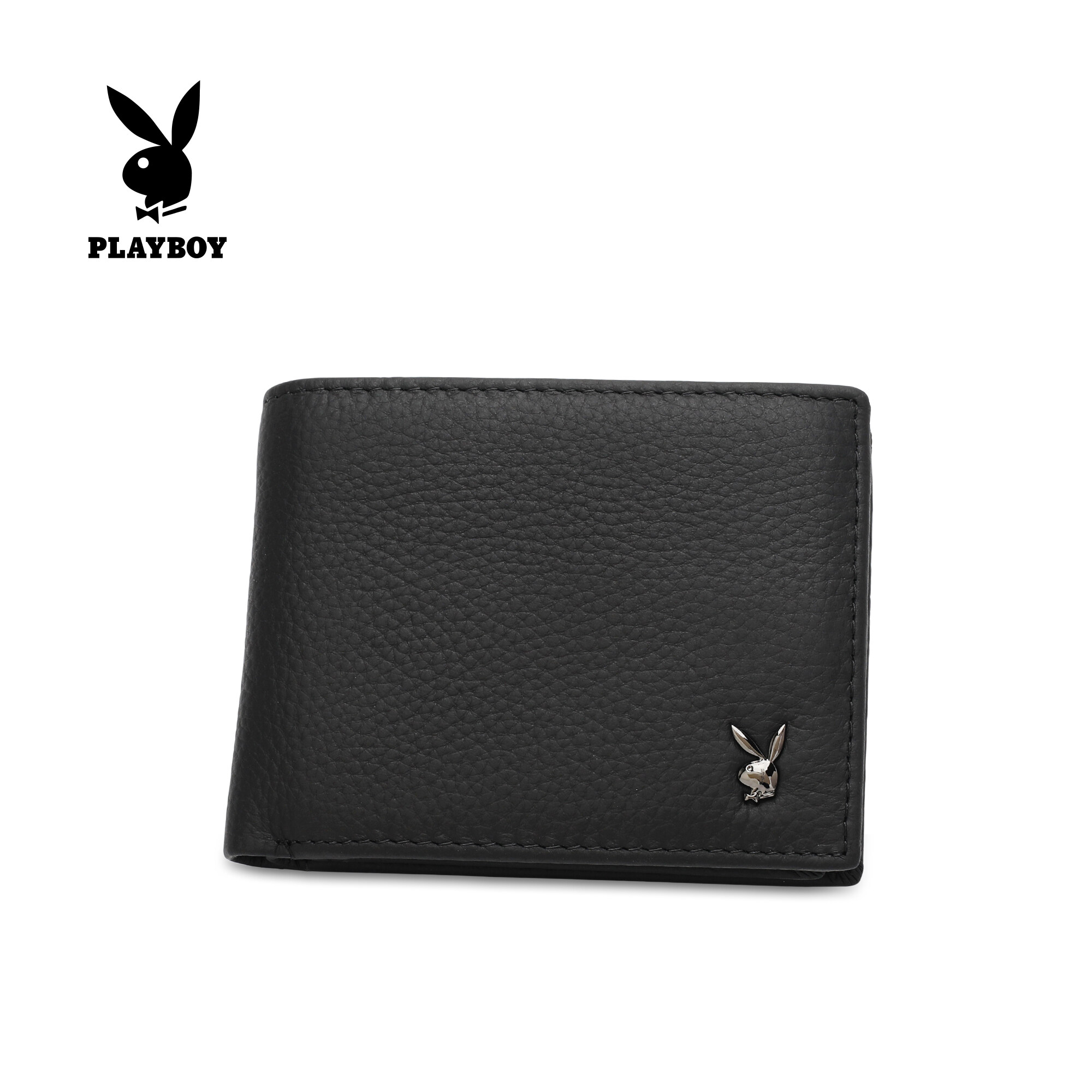 PLAYBOY Genuine Leather RFID Bifold Wallet PW 262 Black