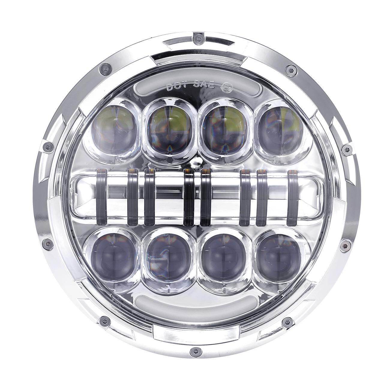 【Đèn LED Của Xe Hơn】 【Đèn LED Của Xe Máy】 Auxbeam 1 Chiếc Đèn Tròn Rồng 7 Inch Vòng Lên Xuống Ban Ngày Chạy Ánh Sáng Mạ Điện MS-HL80B