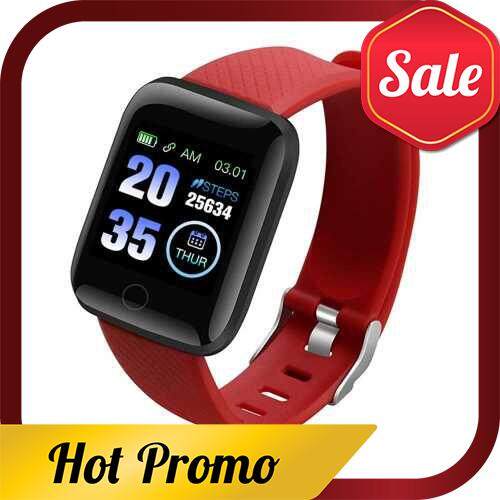 1.3-inch Touchscreen Smart Bracelet Sports Watch Waterproof Fitness Tracker Blood Pressure Heart Rate Blood Oxygen Monitor Red (Red)