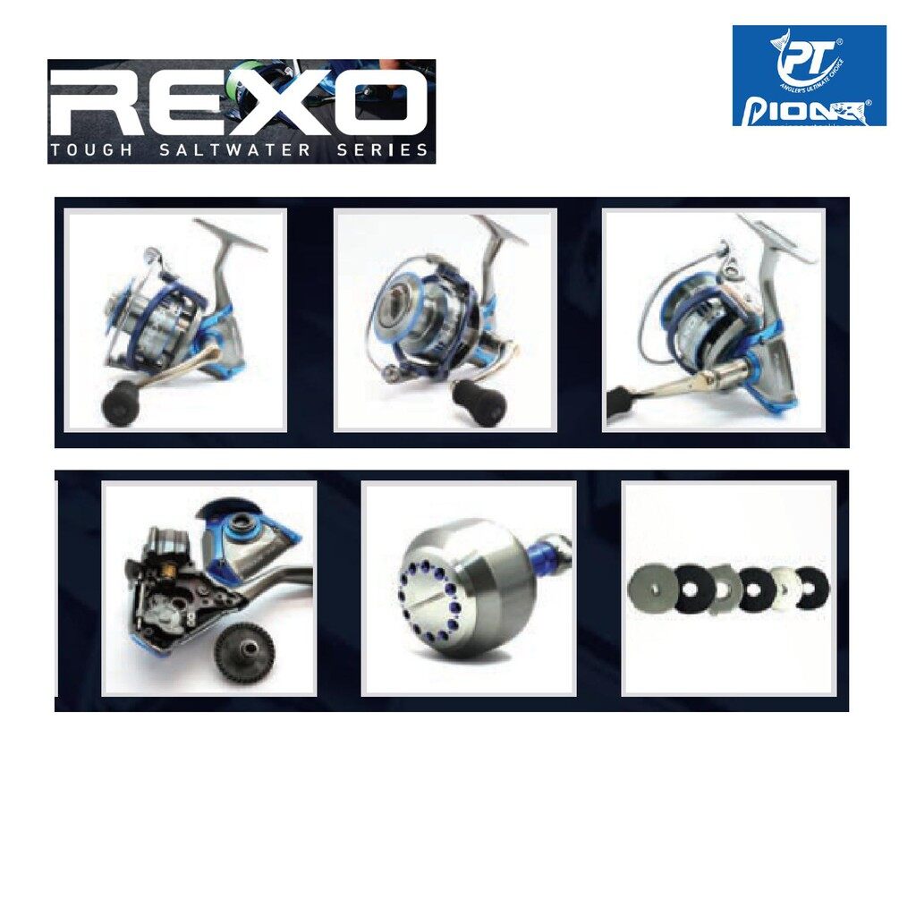 PESCA - PIONEER REXO Spinning Reel RX-1000, 2000, 3000, 4000 5.8:1 Gear Ratio Max Drag 3kg/5.5kg Fishing Reel