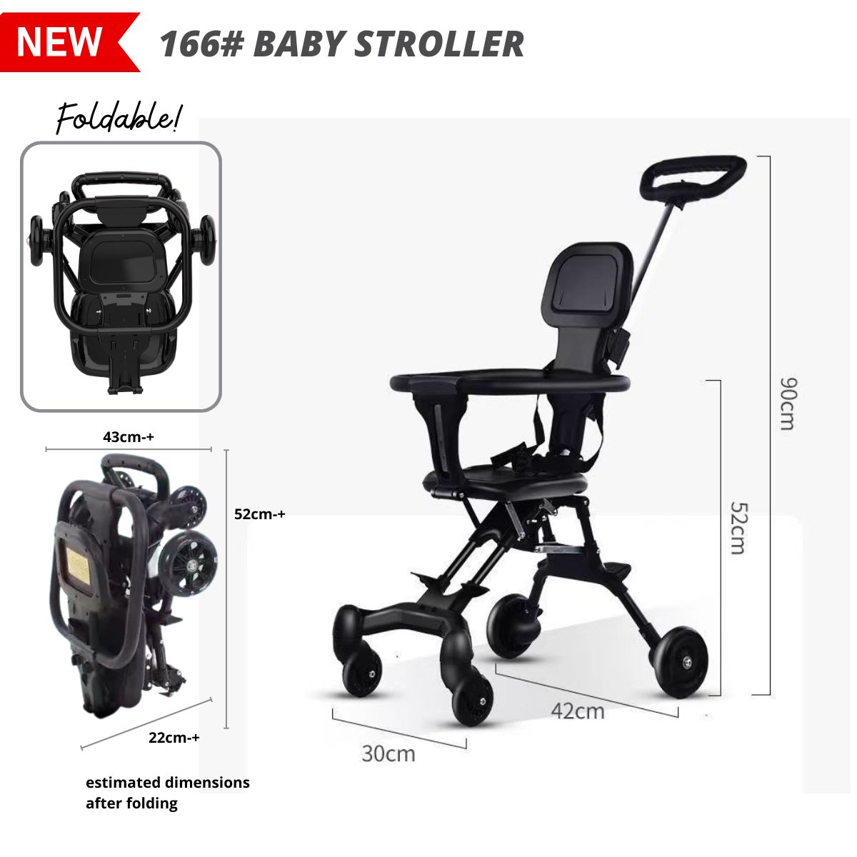 2 Way Foldable Baby Stroller 4 Wheels with Sunshade Kids Stroller Magic Stroller Trolley Budak 婴儿车