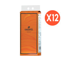 [12 PCS ] Botare AIR-cushion Cheerful Tissue 4-Ply 1280 sheets 175*175mm Air-cushion Deluxe Comfort Tissue