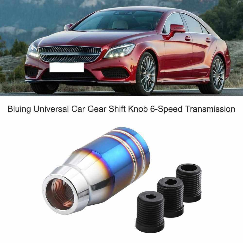 Aluminium Alloy Bluing Universal Car Gear Shift Knob Shifter Lever with Mounting Adapters 5-Speed Transmission (Standard)