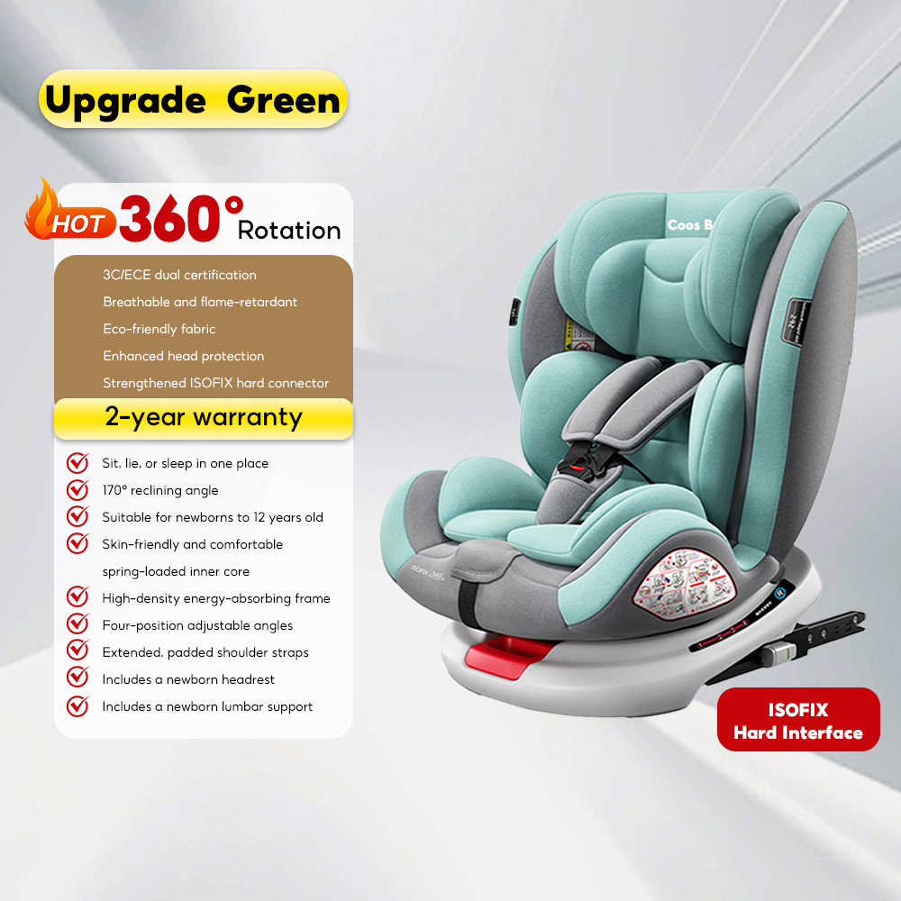 I-SIZE|ECE Certified Baby Car Seat ISOFIX 360 Baby Safety Seat 170° Tilt for Kids Newborn to 12 Years Old kerusi kereta bayi 车用婴儿安全座椅