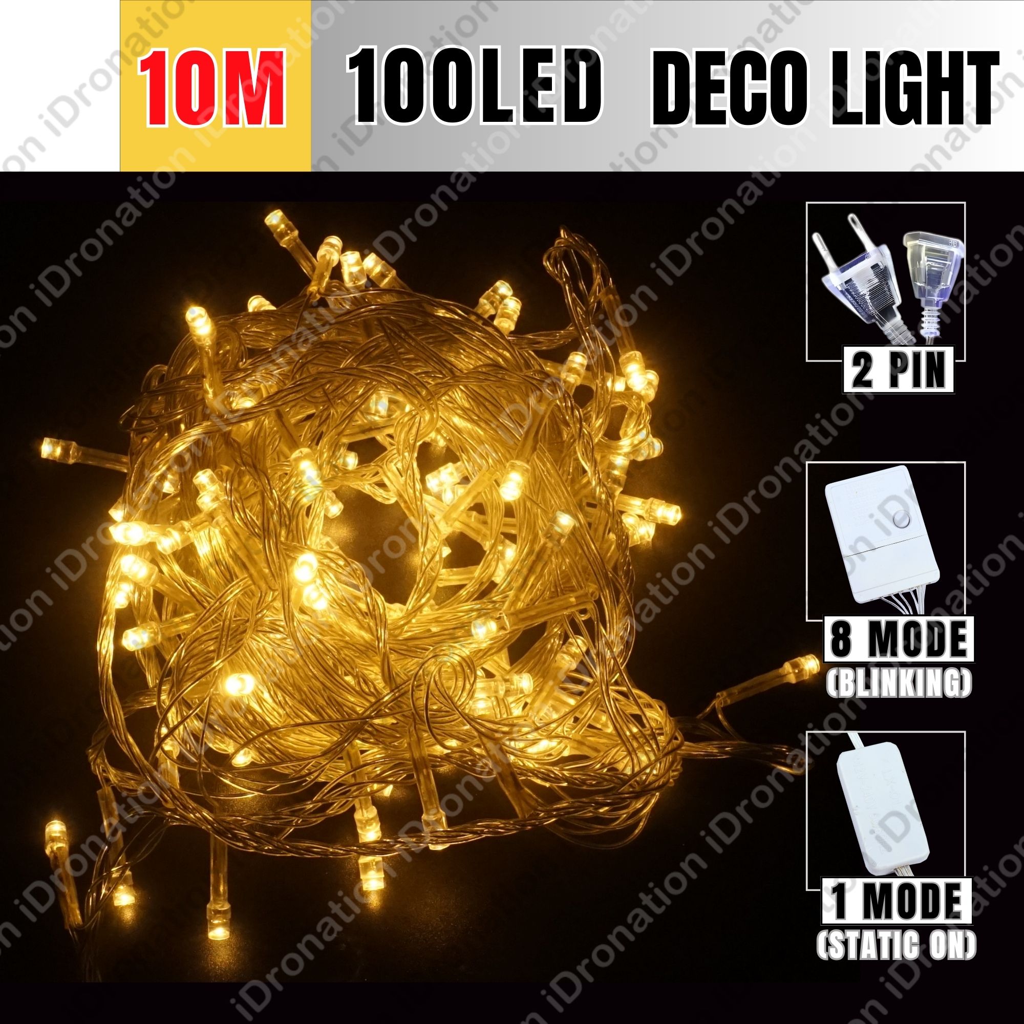 Indoor 100LED 10M Lampu Raya Lip Lap Kelip Kelip Hiasan Rumah Twinkle String Fairy Light Wedding Party CNY Decoration