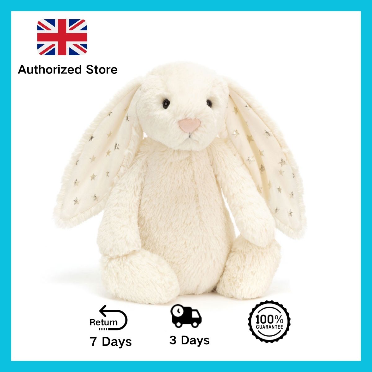 Jellycat Bashful Twinkle Bunny doll is soft and skin-friendly stuffed doll not easyto fall off original from London