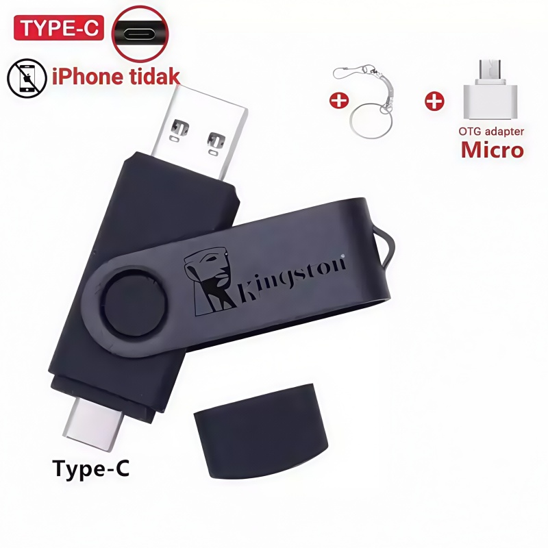 2TB USB3.0 flash drive 3 In 1 OTG Type-C/Micro Flash Drive 1TB Pendrive High Speed Pen Drive For phone Tablet computer