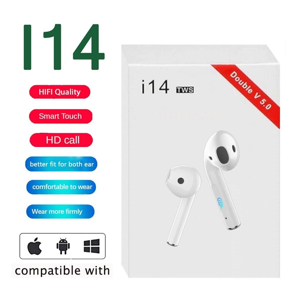 [ CLEARANCE SALE ] Original i14 TWS Wireless Headsets fone Bluetooth 5.0 Gaming Sports Earbuds for a