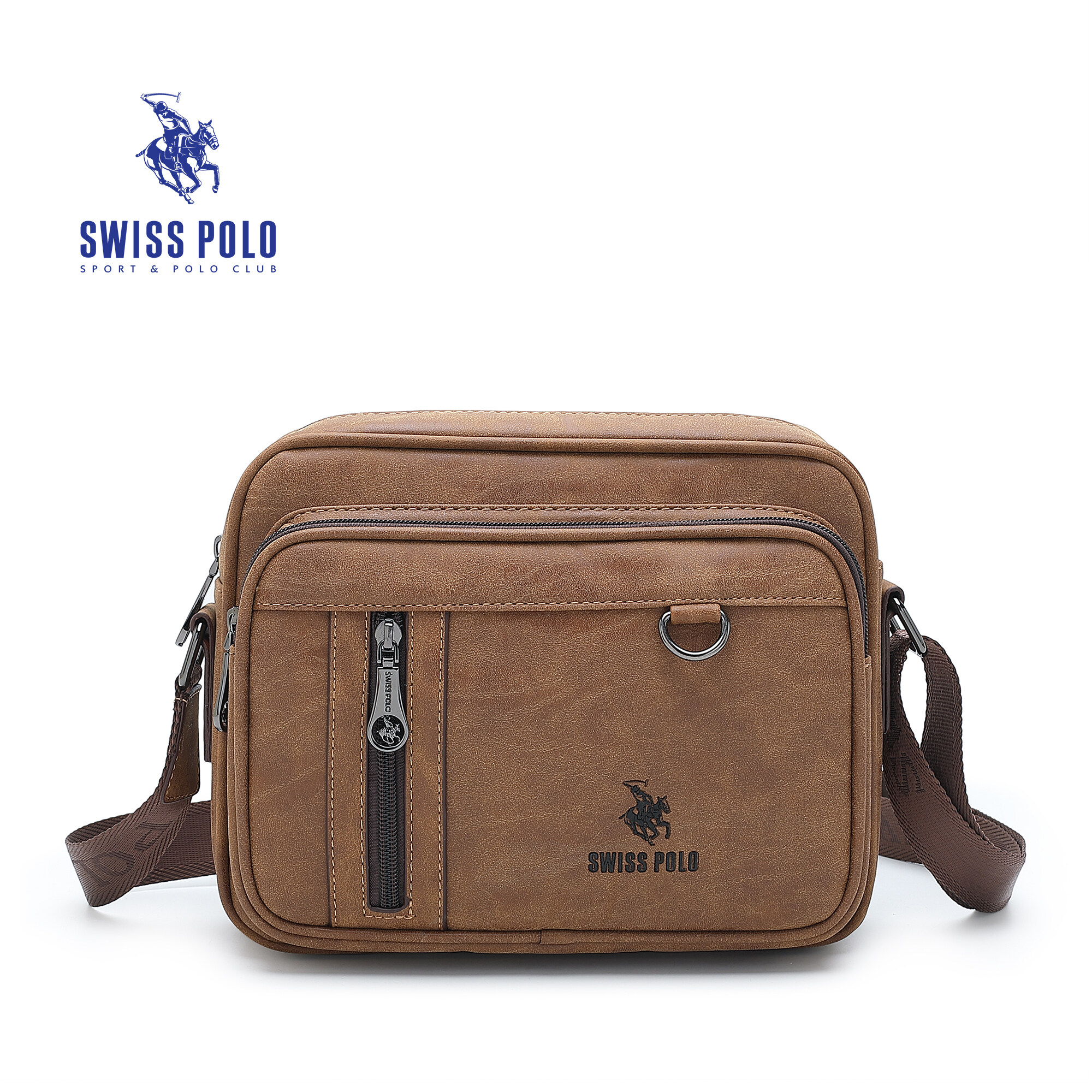 SWISS POLO Sling Bag SKA 8701-3 LIGHT BROWN
