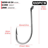 PROBEROS 100 PCS/lot Heavy Duty Jigging Single Hook Casting 1/0 #-8/0 # Sharp Octopus Fishing Hook aksesori memancing keluli karbon 8299