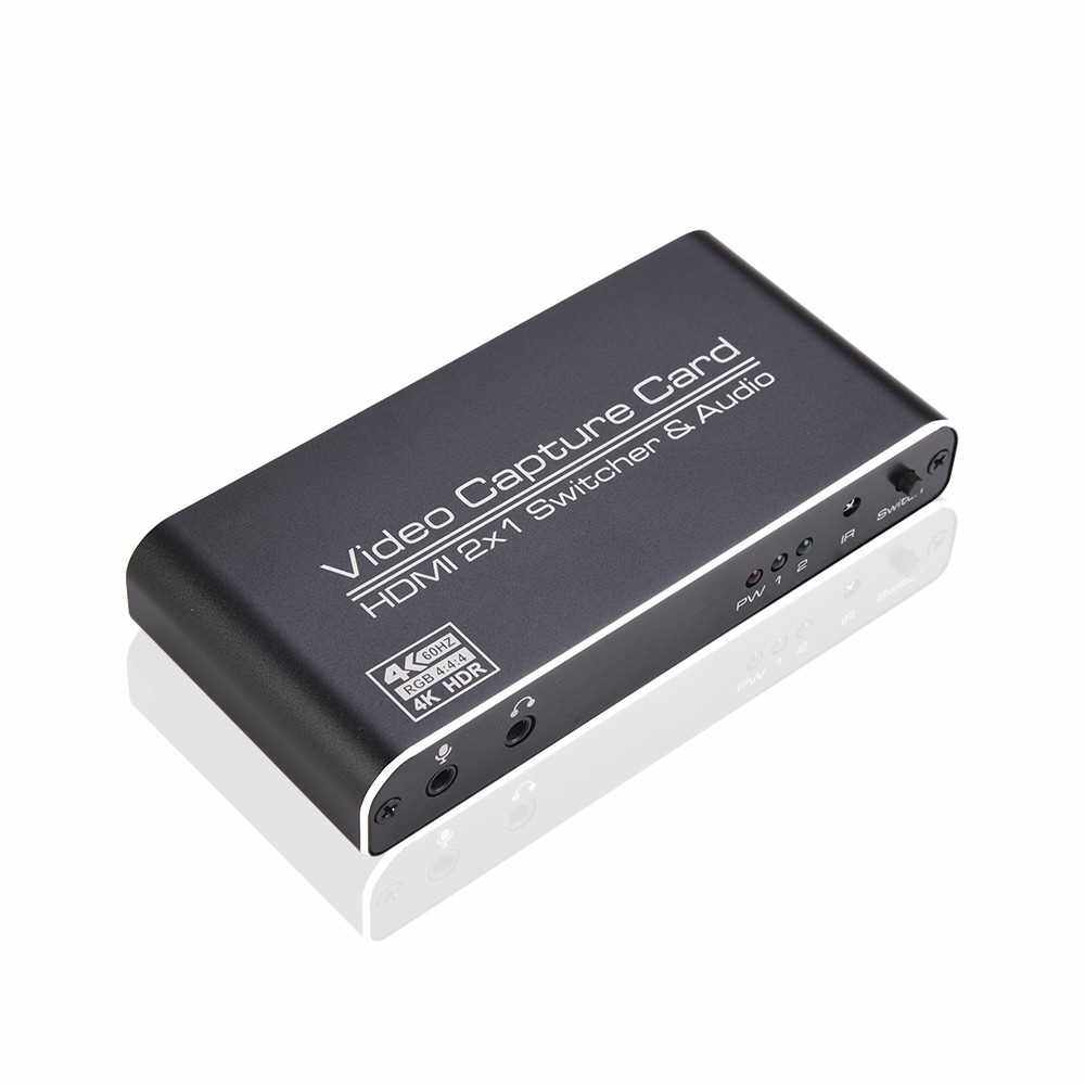 NK-X6 HDMI to USB3.0 Video Capture Card 4K 1080P HDMI 2-in-1 Switcher&Audio Compatible with PS4/XBOX/Recording/Live Streaming (Black)