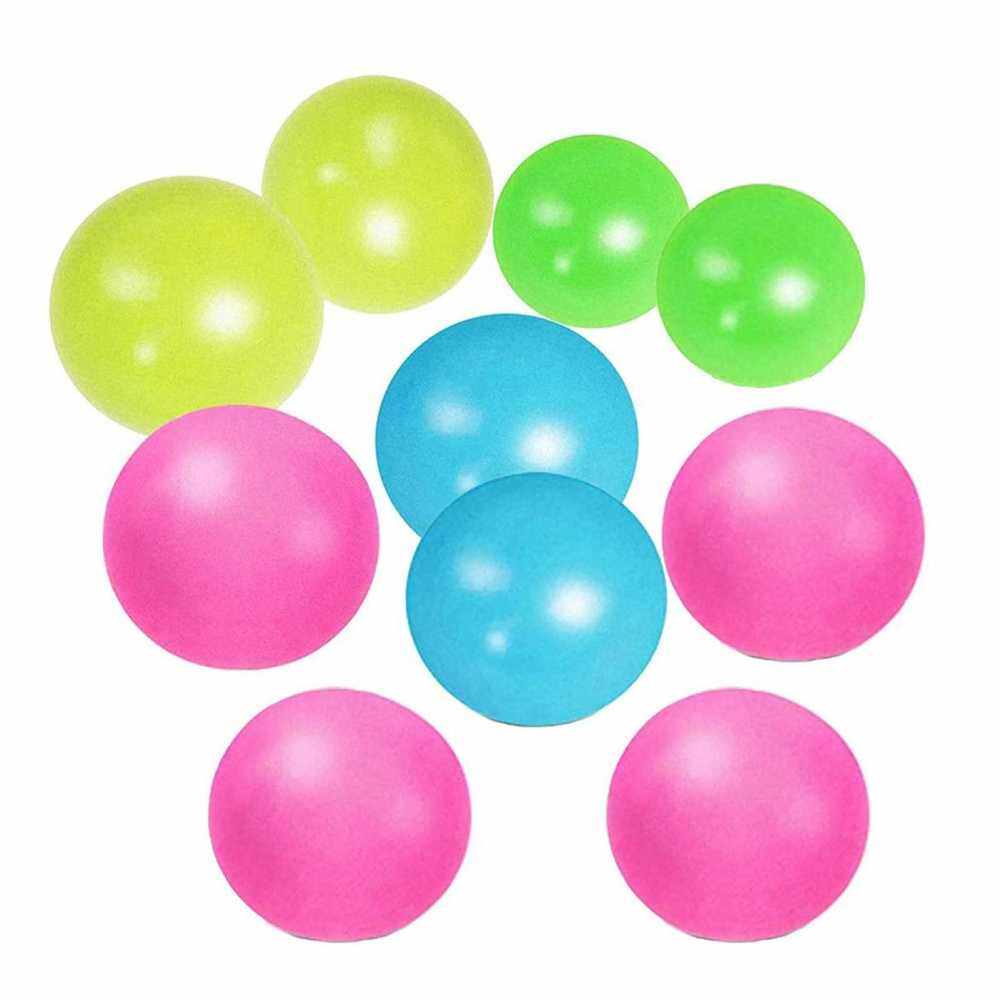 10Pcs Stick Wall Balls Sticky Fluorescent Ceiling Ball Target Ball Anti-stress Decompression Toy (3)