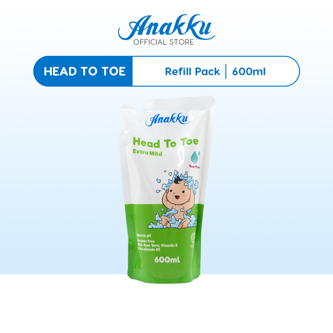 Anakku Baby Bath Extra Mild Head To Toe Bodywash Refill pack (600ml) Sabun Mandian Bayi Pek Isi Semula 175-060