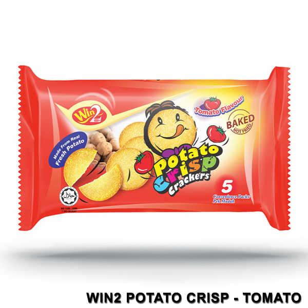 Win2 Tomato Flavour Potato Crisp Crackers 100g (20g x 5s)