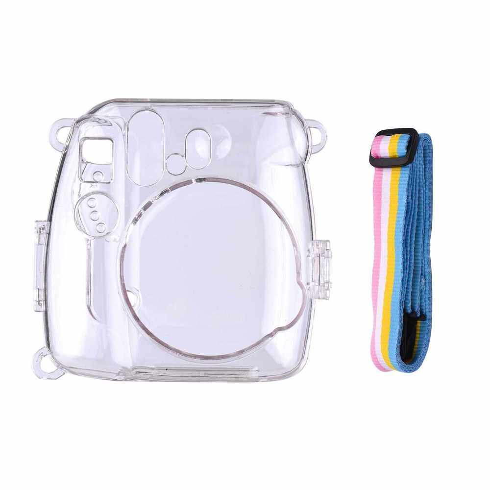 Instant Camera Transparent Protection Case with Rainbow Lanyard Replacement for Fujifilm Instax Mini 8/9 (3)
