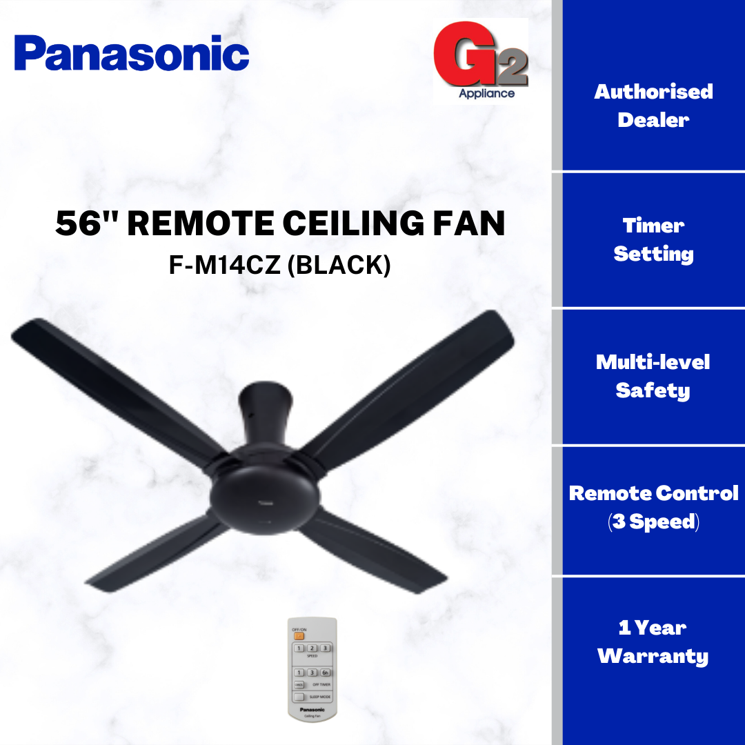 PANASONIC BAYU 4 BLADE 56\'+String.fromCharCode(34)+\' CEILING FAN (REMOTE) F-M14CZ/BLK REPLACEMENT MODEL F-M14C5