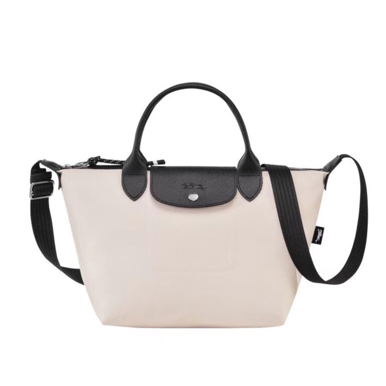 100% chính hãng mới Longchamp 1512 1500 Nylon vải da đeo vai cho nữ Túi xách đeo chéo nhỏ vừa nhỏ đeo chéo bánh bao Túi tote không thấm nước