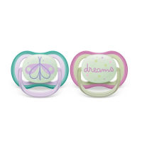 Avent Ultra Air / Ultra Soft Night Soother Pacifier Baby 6-18 Months Twin Pack
