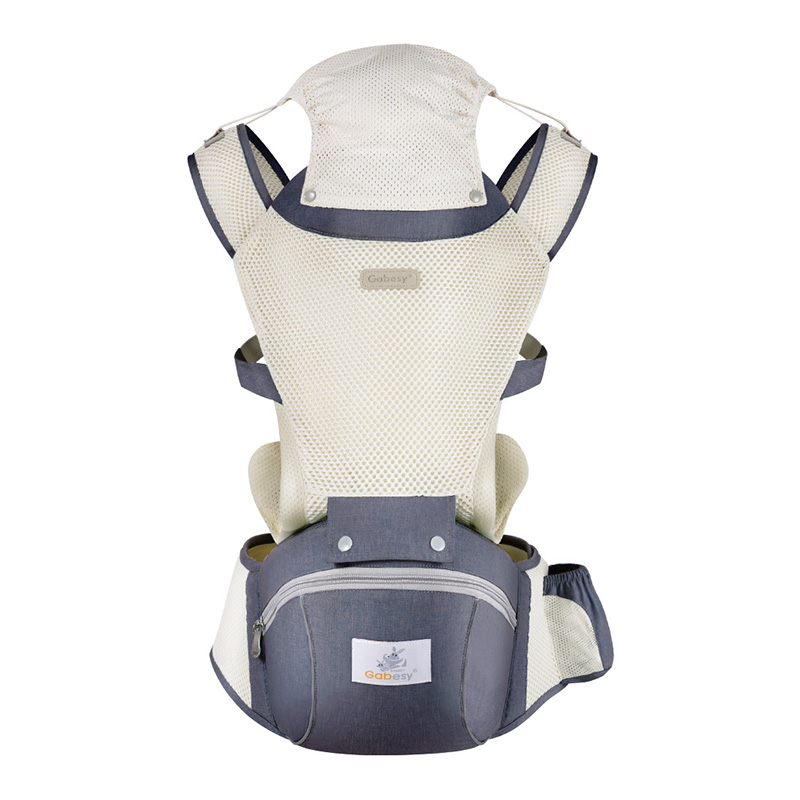HamshMoc 3 In 1 Multifunctional Baby Waist Stool Breathable Detachable Baby Carrier with Hip Seat Storage Bag Infant Carrier Newborn Basket Ergonomic for Baby Travel
