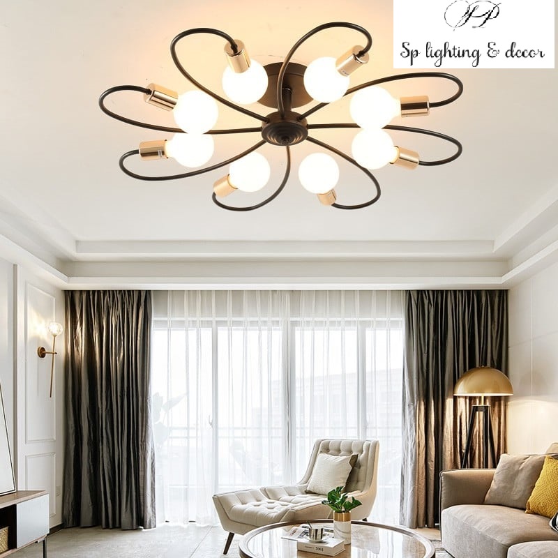 Modern Nordic Lampu Siling Flower Design Pendant Ceiling Light Lampu Siling Lighting Syiling Light Lampu Bilik Lampu Chandelier Ceiling Lamp