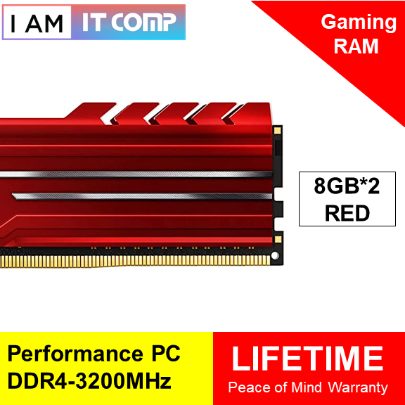 ADATA XPG GAMMIX D10 16GB (8GBX2) DDR4 3200Mhz RAM (RED)