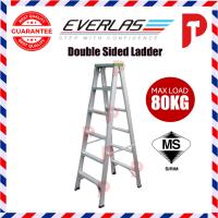 EVERLAS Single / Double Sided Aluminium Ladder 🔥 Ready Stocks 🔥 Lipat Tangga Folded Ladder (Max Load 80KG)