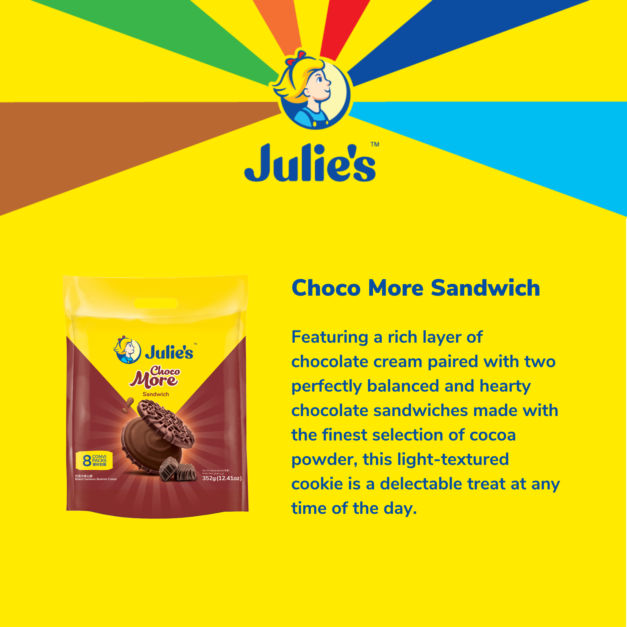 Julie's Choco More Sandwich 352g x 2 packs