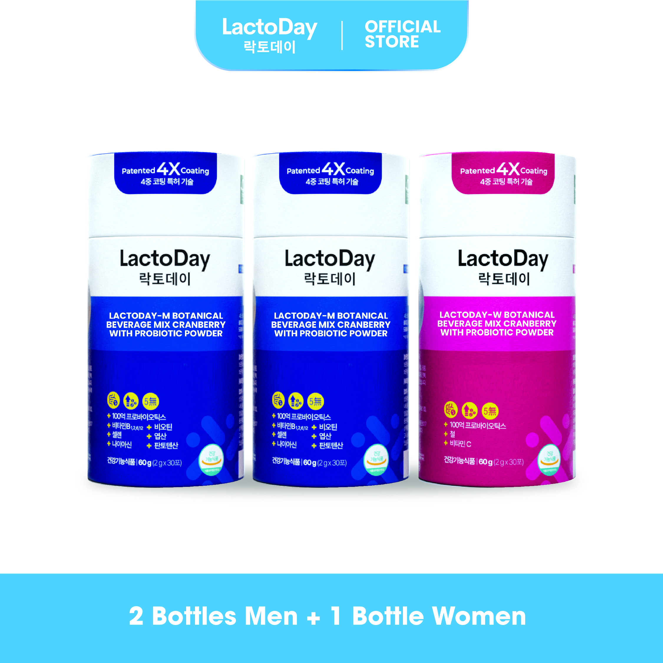 [Trio Bundle] LactoDay Probiotics For WOMEN+MEN | Gut Health Digestion Bloating Immunity