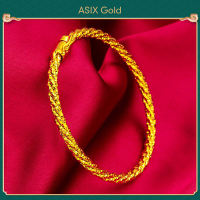 ASIX GOLD Original 916 gold twist solid bracelet for ladies Korean fashion jewelry Gelang pepejal twist emas asal 916 untuk wanita