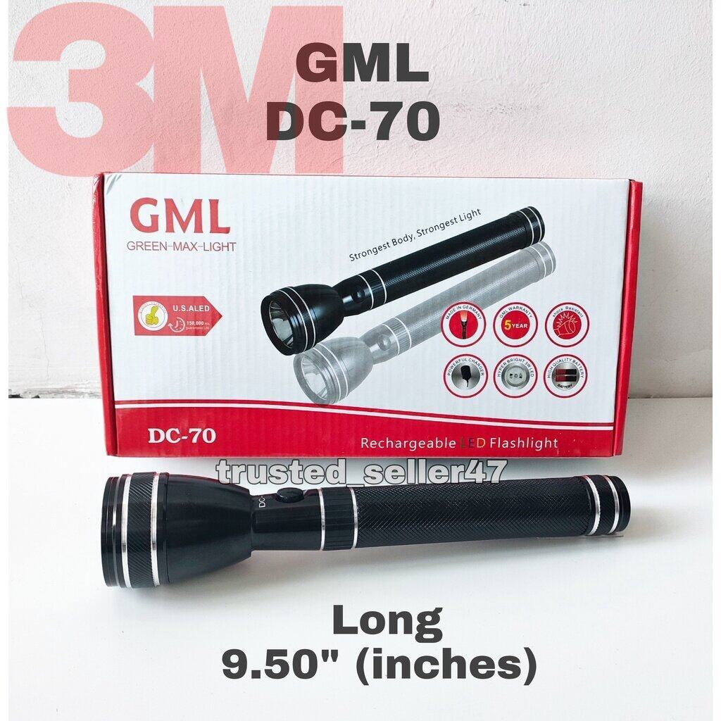 GML/GHS Original Long Range 2023 New Version Rechargeable Battery Torch Light Ready Stock