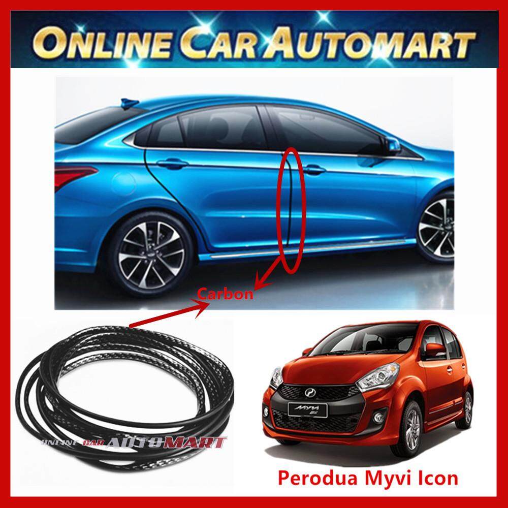 Perodua Myvi Icon 16FT/5M (Carbon) Moulding Trim Rubber Strip Auto Door