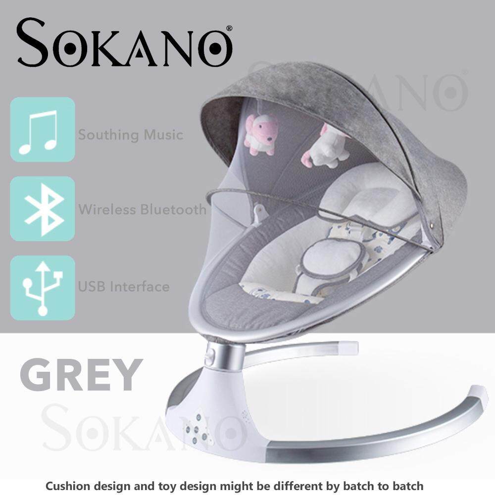 [11.11]  SOKANO B008 Baby Swing Chair Infant Baby Electric AutoSwing Cradle With Music Rocking Chair Buaian Bayi