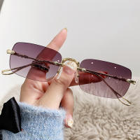 【GIAUSA】Tiktok Metal Rimless Sun Glasses Unisex for Summer Anti UV400 Sun Protection Square Vintage Shades for Men Party Driving Trend Fashion Sunglasses Shades Aesthetic for Men Original Women S75