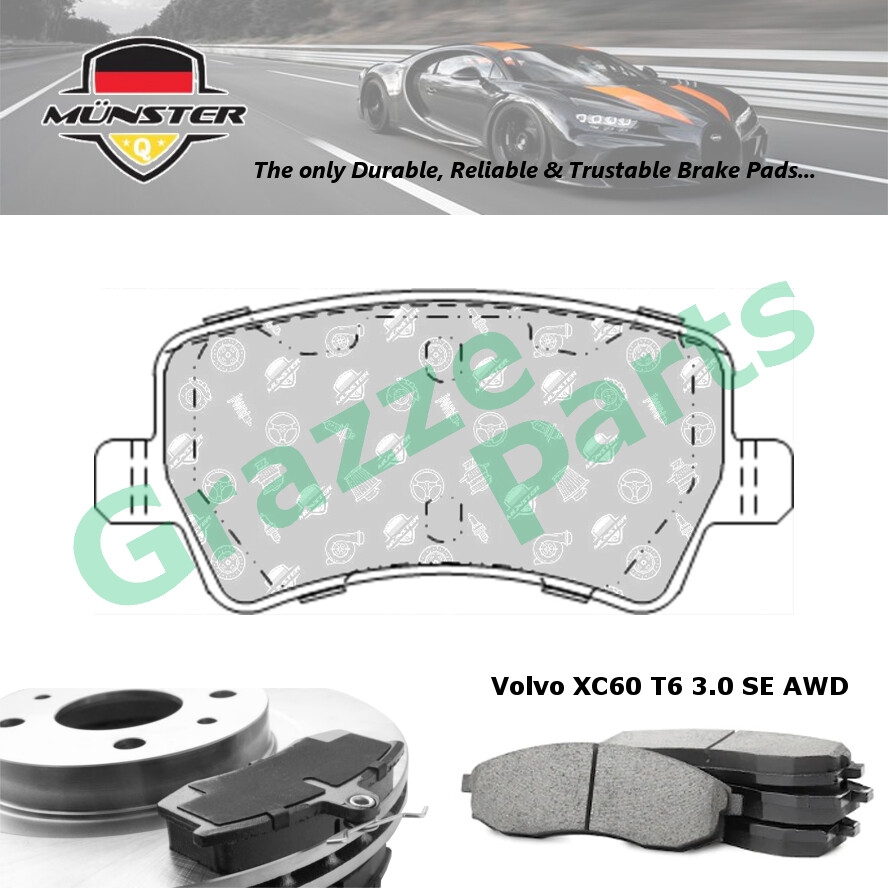 Münster Disc Brake Pad Rear for Volvo XC60 T6 3.0 SE AWD 2010-2015 B6304T4
