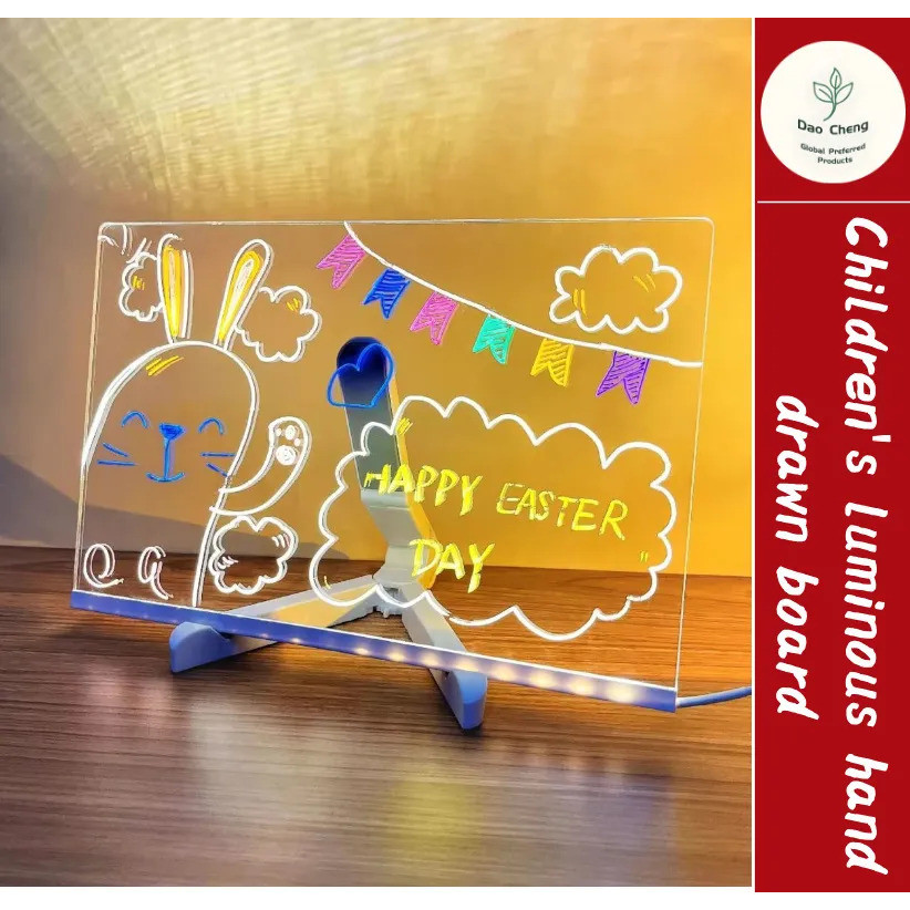 [Drawing Board] Childrens Light-Up Hand-Drawn Board Double-Sided Acrylic DIY Drawing Board Childrens Gift Drawing Set【画板】儿童 发光 手绘板 双面亚克力diy 绘画板 儿童礼物 绘画套装