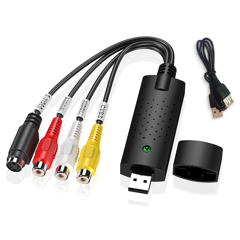 [LUNA electronic accessories] USB2.0 VHS To DVD Converter Video Digital Format Audio Record Capture Card Quality PC Adapter DVR Support Win 7/8/10 New