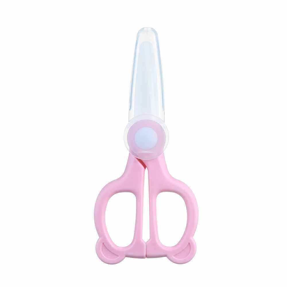 Baby Food Scissors Ceramic with Storage Box Portable Baby DIY Food Scissors with Protective Cover Kitchen Tool for Babies Infants Toddlers (Pink)