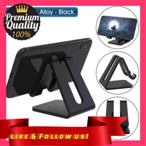 People\'s Choice Aluminum Alloy Cell Phone Tablet Stand Desk Thick Case Friendly Phone Holder Stand For Desk Compatible with All Mobile Phones (Black)