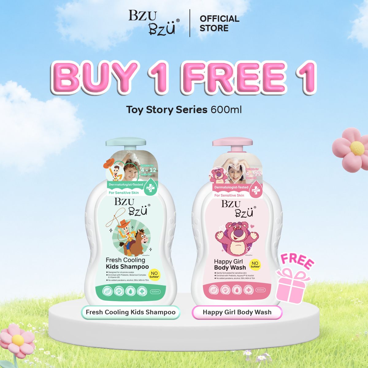 [BUY 1 FREE 1] BZU BZU Toy Story - Kids Shampoo & Body Wash