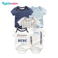 Kiddiezoom 5 PCS Newborn Baby Rompers Short Sleeve Boys Girls Baby Clothes Pure Cotton Ready Stock