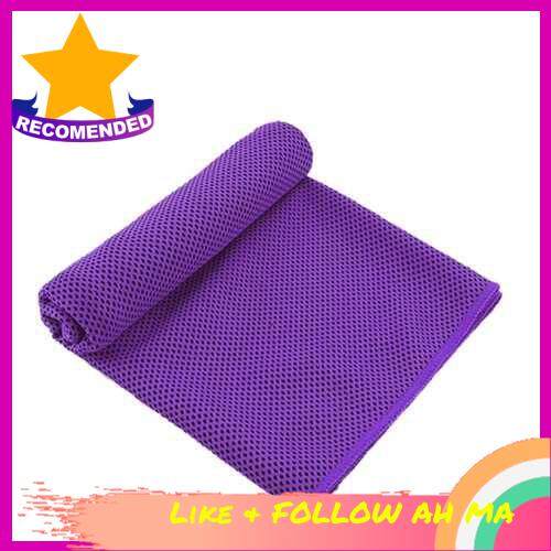 BEST SELLER Ice Silks Cold Sensing Exercise Towel Cold Towel Wipe Sweat Quick-Drying Cool Ice Towel (Purple)