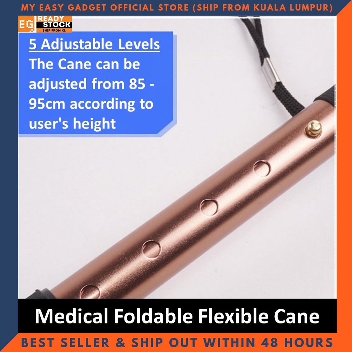 Medical Foldable Flexible Cane Walker Crutch Aid Mobility / Tongkat for Senior Care / Mountain Tongkat
