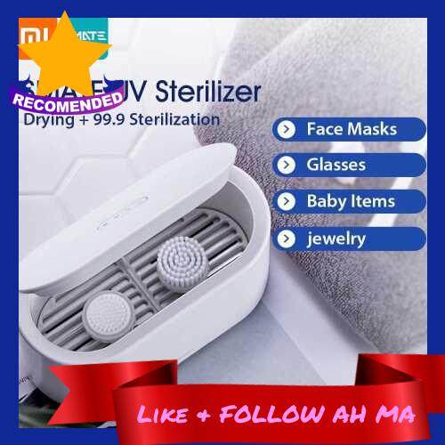Best Selling Xiaomi Smate UV Bacterial Sterilizer Box UV-C Face Mask Sterilization Beauty Tools Drying Sterilizer Anti Virus for Face Mask Glasses Watches Earphones Baby Items Disinfection Box 100-240V (White)
