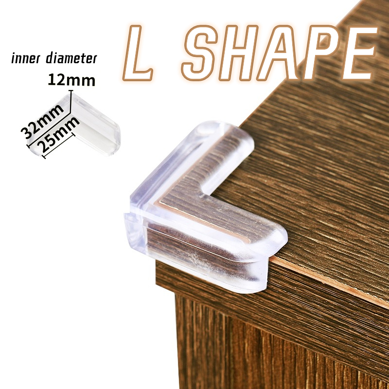 (1 PIECE) Baby Safety L SHAPE / ROUND Table Corner Guard Furniture Protector Anti Collision Transparent Corner Edge