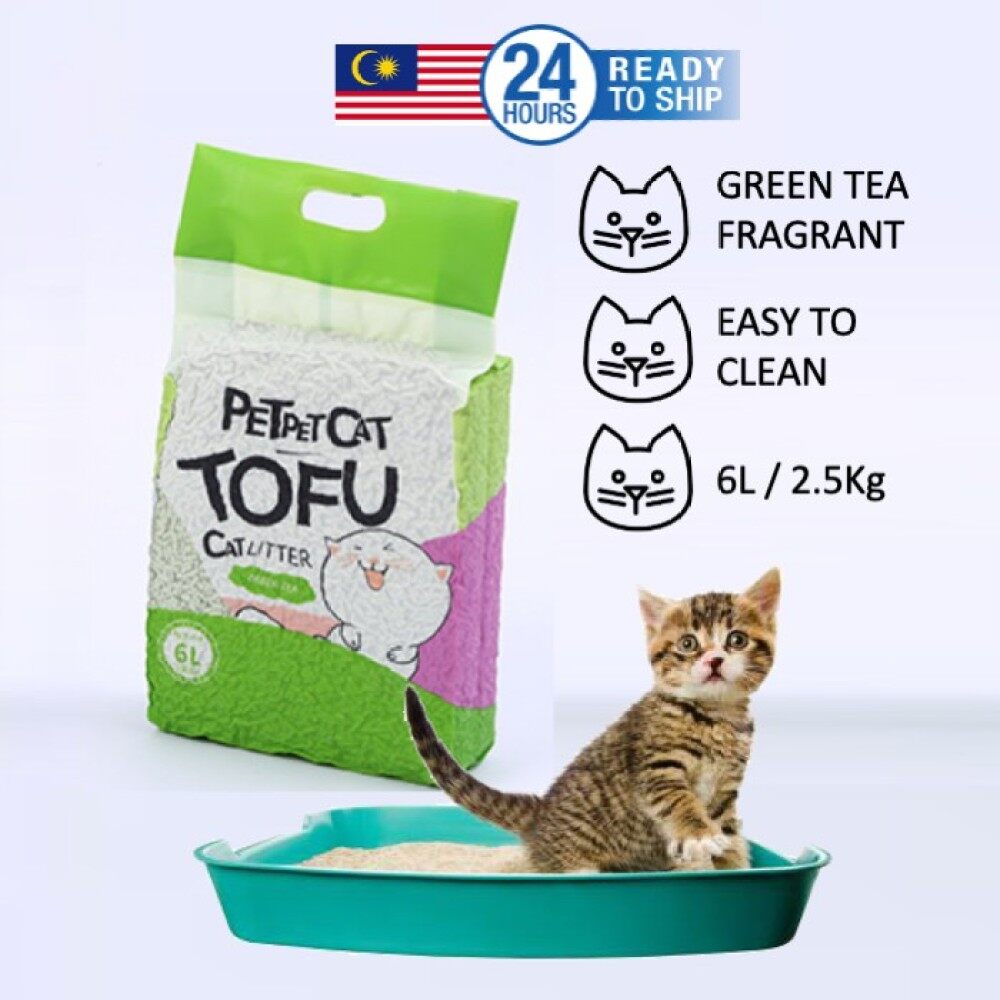 (2.5kg) Tofu Cat Litter Sand Clumping Pasir Tahi Kucing Wangi TaufuGREEN TE...