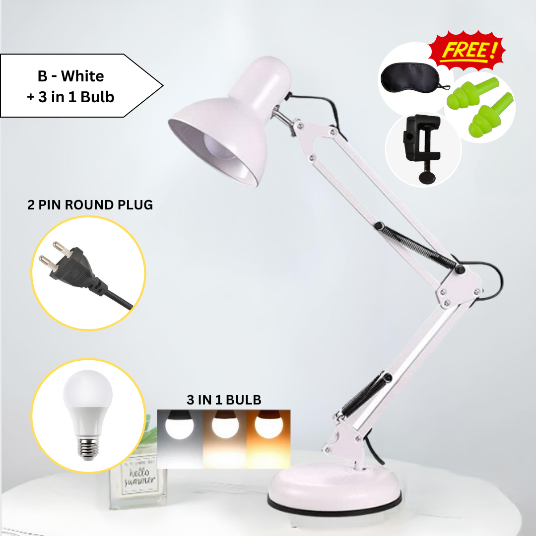 [Ikea Style Table Lamp] Ready Stock Malaysia 2 Pin Plug Dimmable Smart LED Table Study Lamp Lampu Meja Belajar Modern Minimalist Metal Base Energy Saving Lampu Aesthetic Hostel Office Dorm Office Desktop Rotatable Adjustable Asrama Pejabat Vintage Bedsid