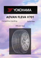 TYRE YOKOHAMA FLEVA V701 165/50R15 195/55R15 195/50R16 205/45R16 205/50R16 205/45R17 215/45R17 205/40R17 215/50R17 215/55R17 225/55R17 225/40R18 225/45R18 245/40R18