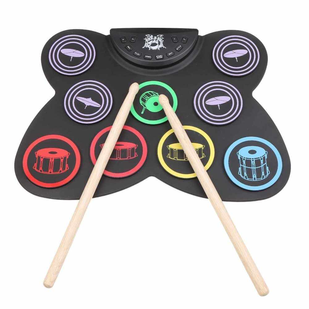 Portable Roll Drum Kit Silicone Roll Electronic Drum Roll Drum Sets Portable Drums for Beginners Practicing (Standard)