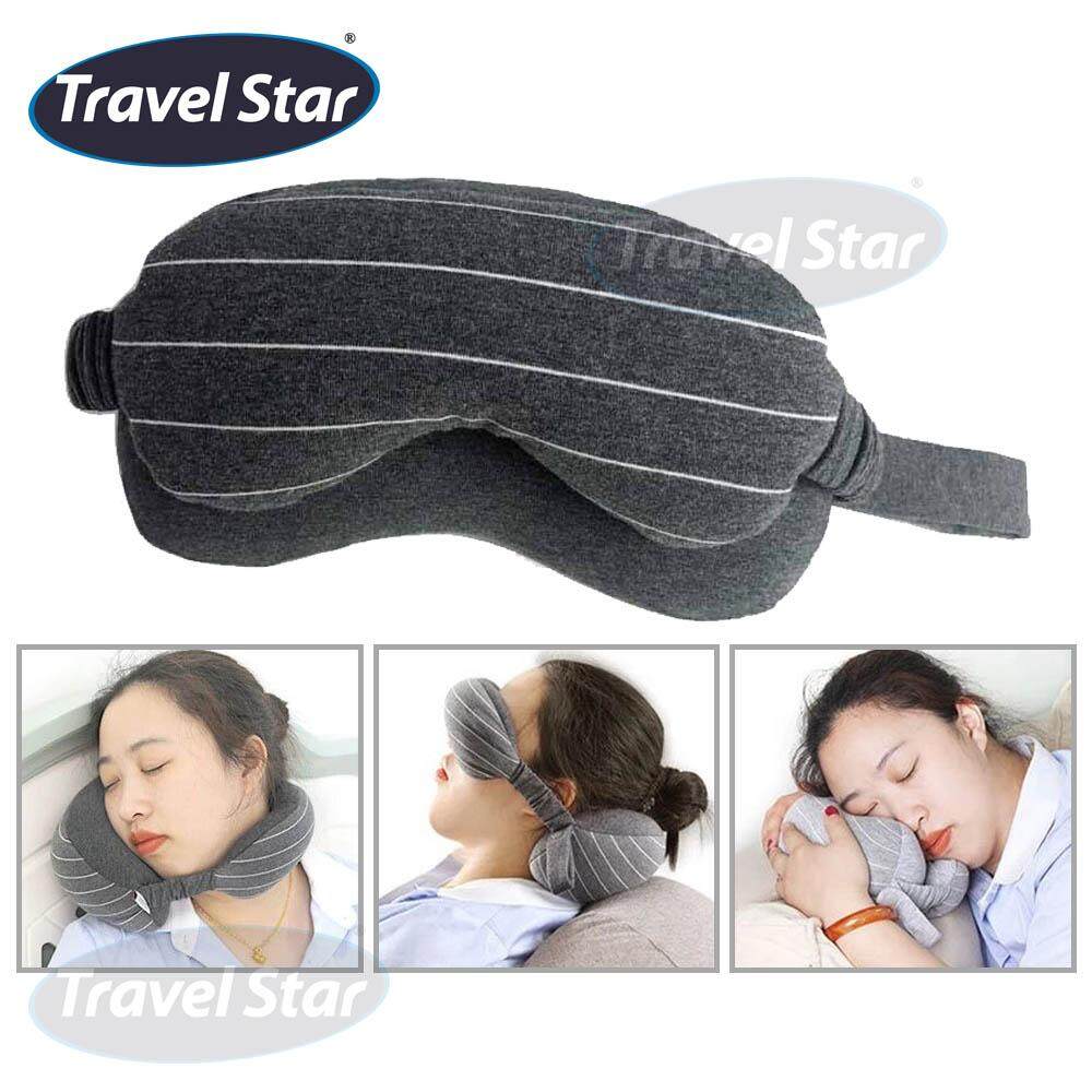Travel Star TP002 Travel 2 In 1 Soft Cotton Comfortable Micro Beans Travel Pillow with Eye Mask